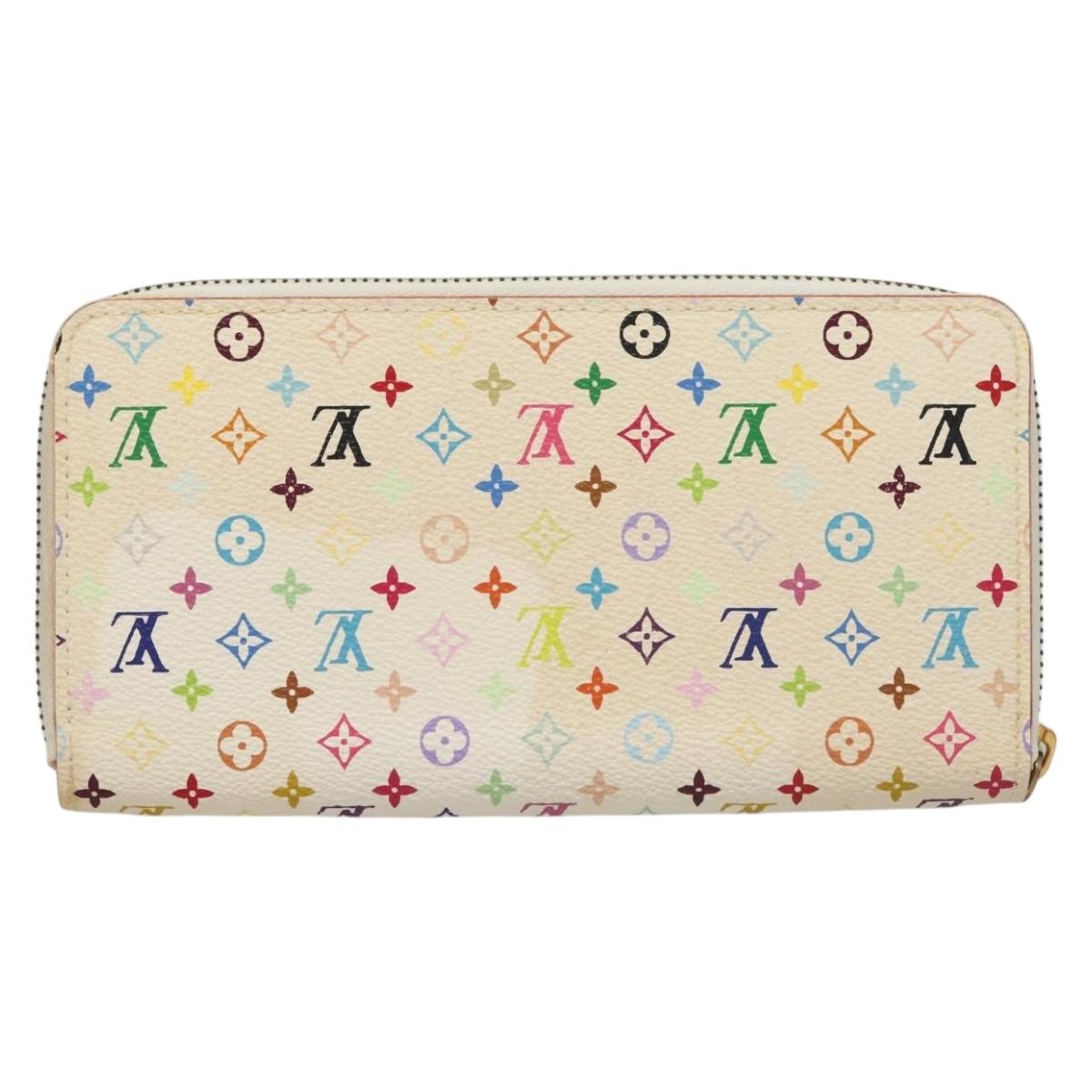 LOUIS VUITTON Monogram Multicolor Zippy Wallet White M60241 LV Auth 131100