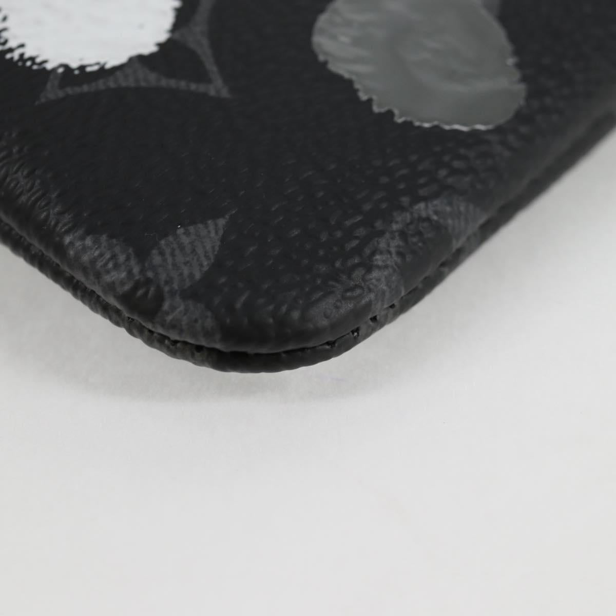 LOUIS VUITTON Eclipse Yayoi Kusama Pochette Cles Coin Purse M81929 Auth 131105M