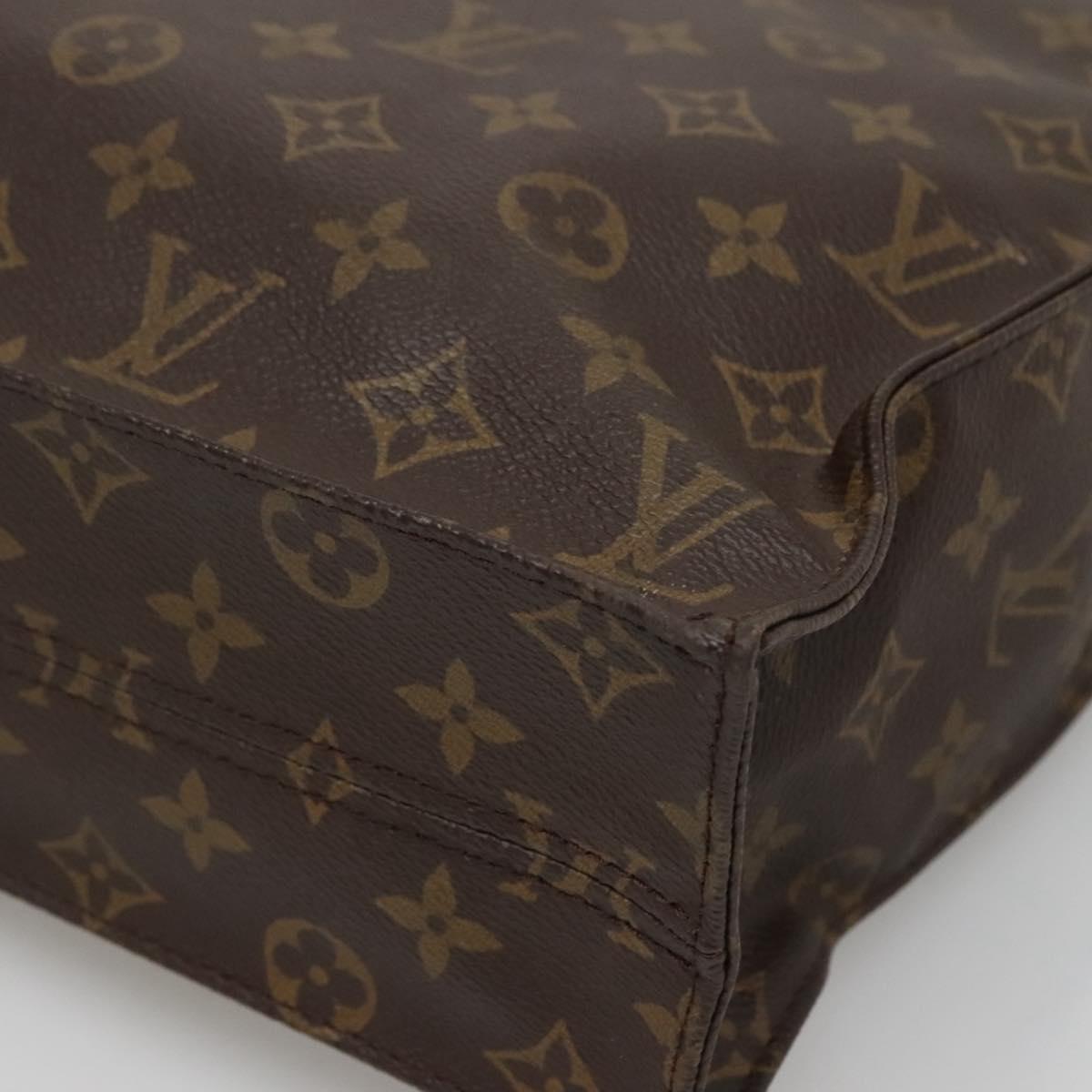 LOUIS VUITTON Monogram Sac Plat Hand Bag M51140 LV Auth 131110