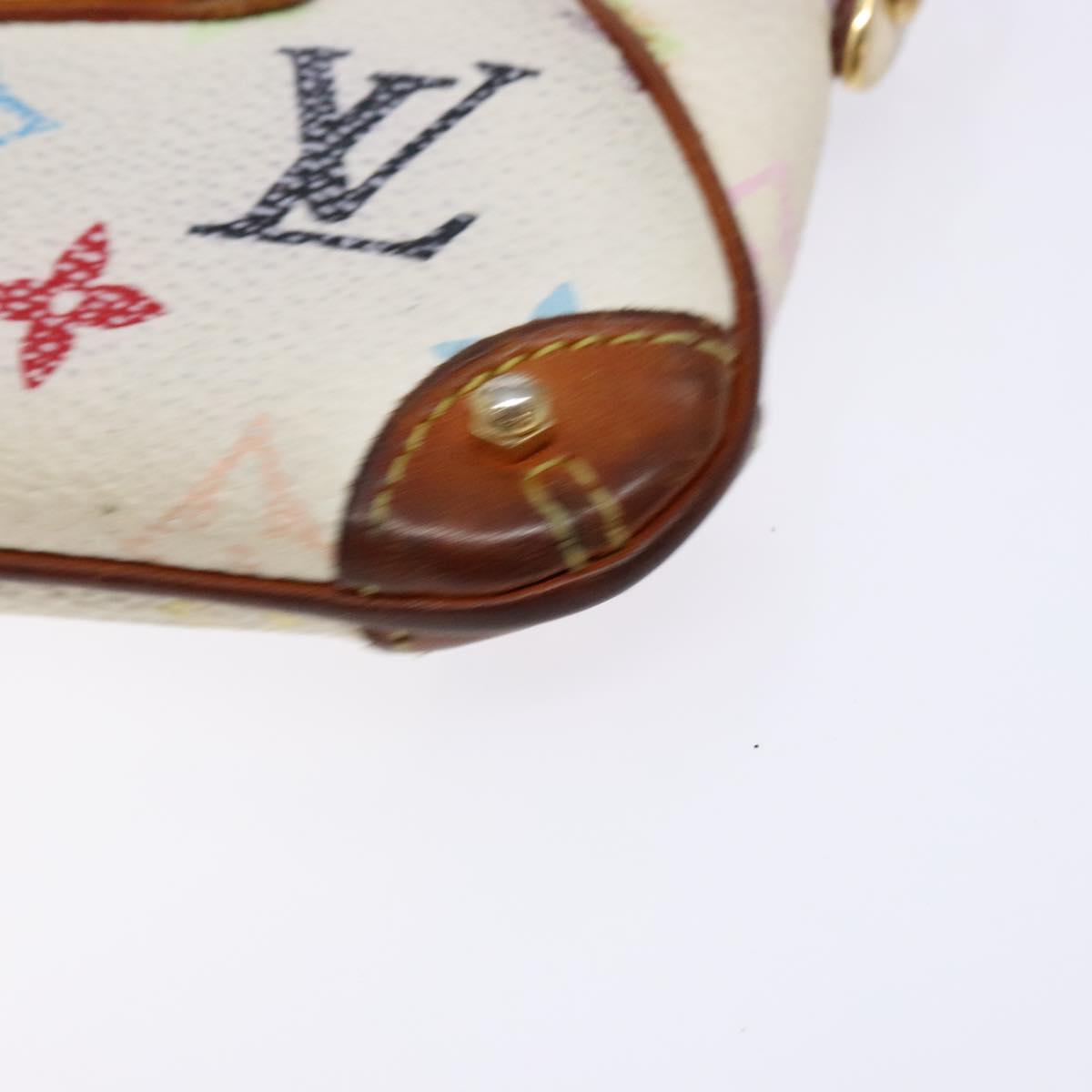 LOUIS VUITTON Multicolor Pochette Mira PM Hand Bag White M60096 LV Auth 131122