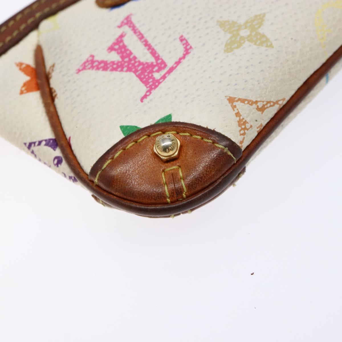 LOUIS VUITTON Multicolor Pochette Mira PM Hand Bag White M60096 LV Auth 131122