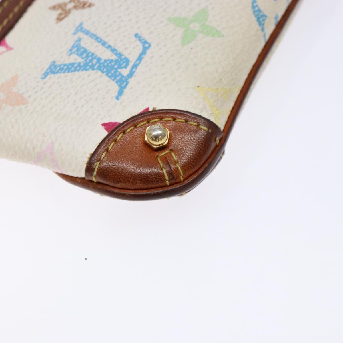 LOUIS VUITTON Multicolor Pochette Mira PM Hand Bag White M60096 LV Auth 131122