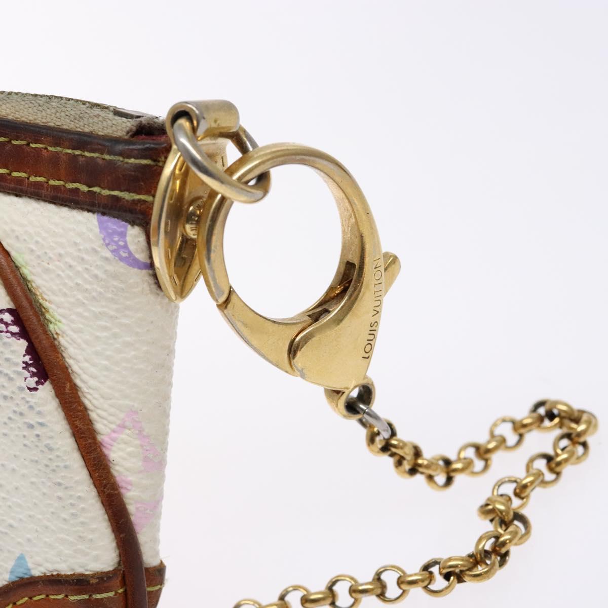 LOUIS VUITTON Multicolor Pochette Mira PM Hand Bag White M60096 LV Auth 131122