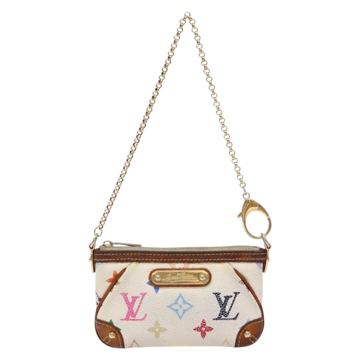 LOUIS VUITTON Multicolor Pochette Mira PM Hand Bag White M60096 LV Auth 131122
