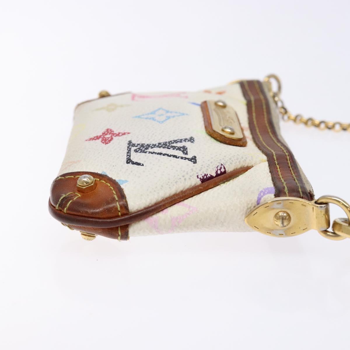 LOUIS VUITTON Multicolor Pochette Mira PM Hand Bag White M60096 LV Auth 131122