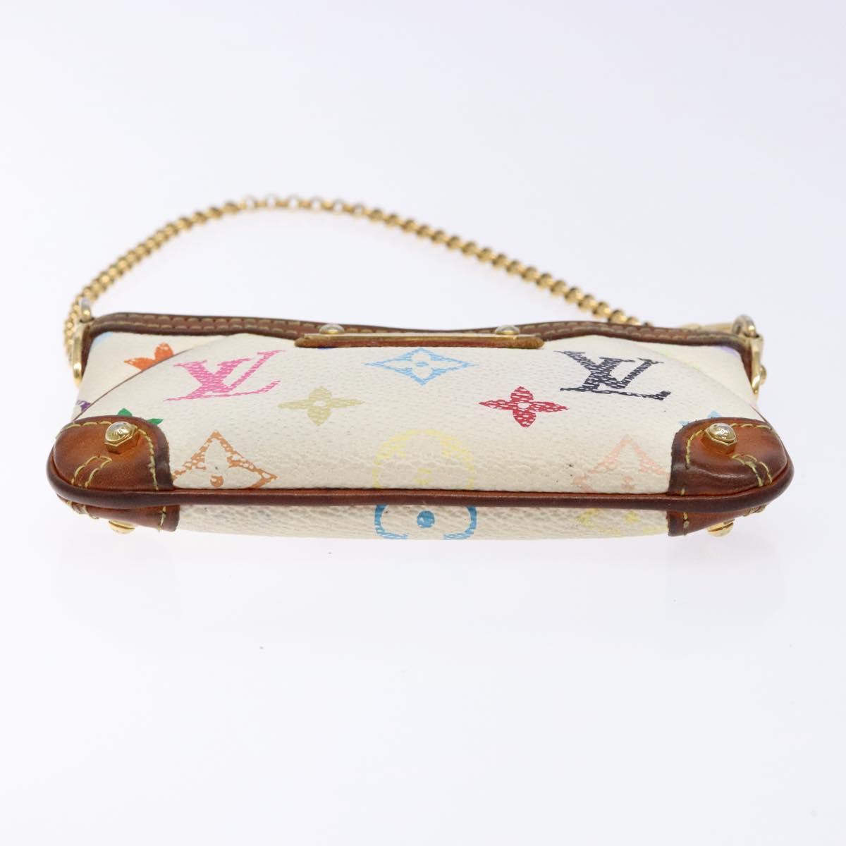 LOUIS VUITTON Multicolor Pochette Mira PM Hand Bag White M60096 LV Auth 131122