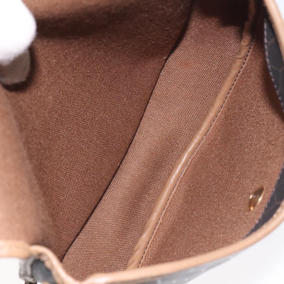 Christian Dior Honeycomb Canvas Shoulder Bag PVC Black Gold Auth 131125