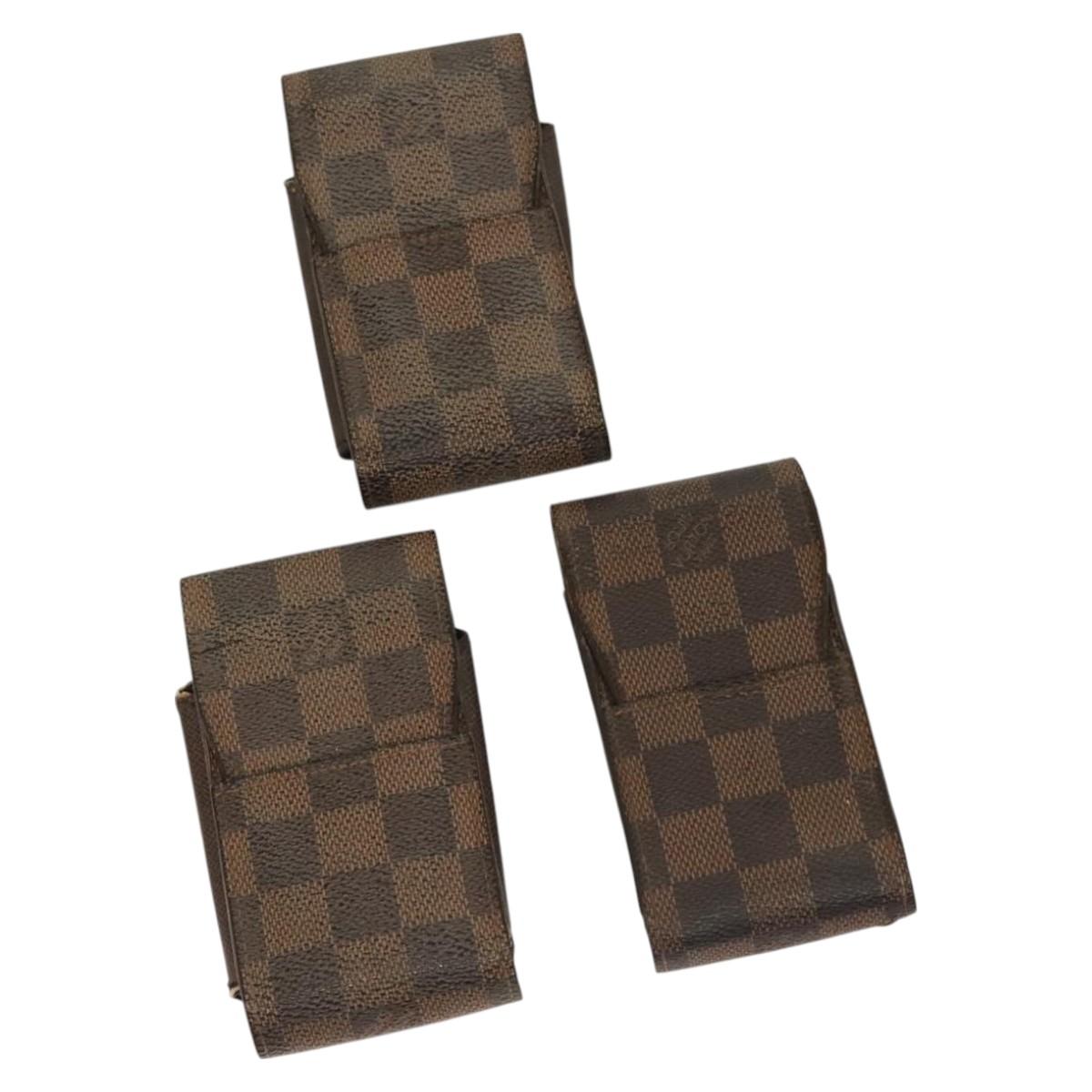 LOUIS VUITTON Damier Ebene Etui Cigarette Case 3Set N63024 LV Auth 131126