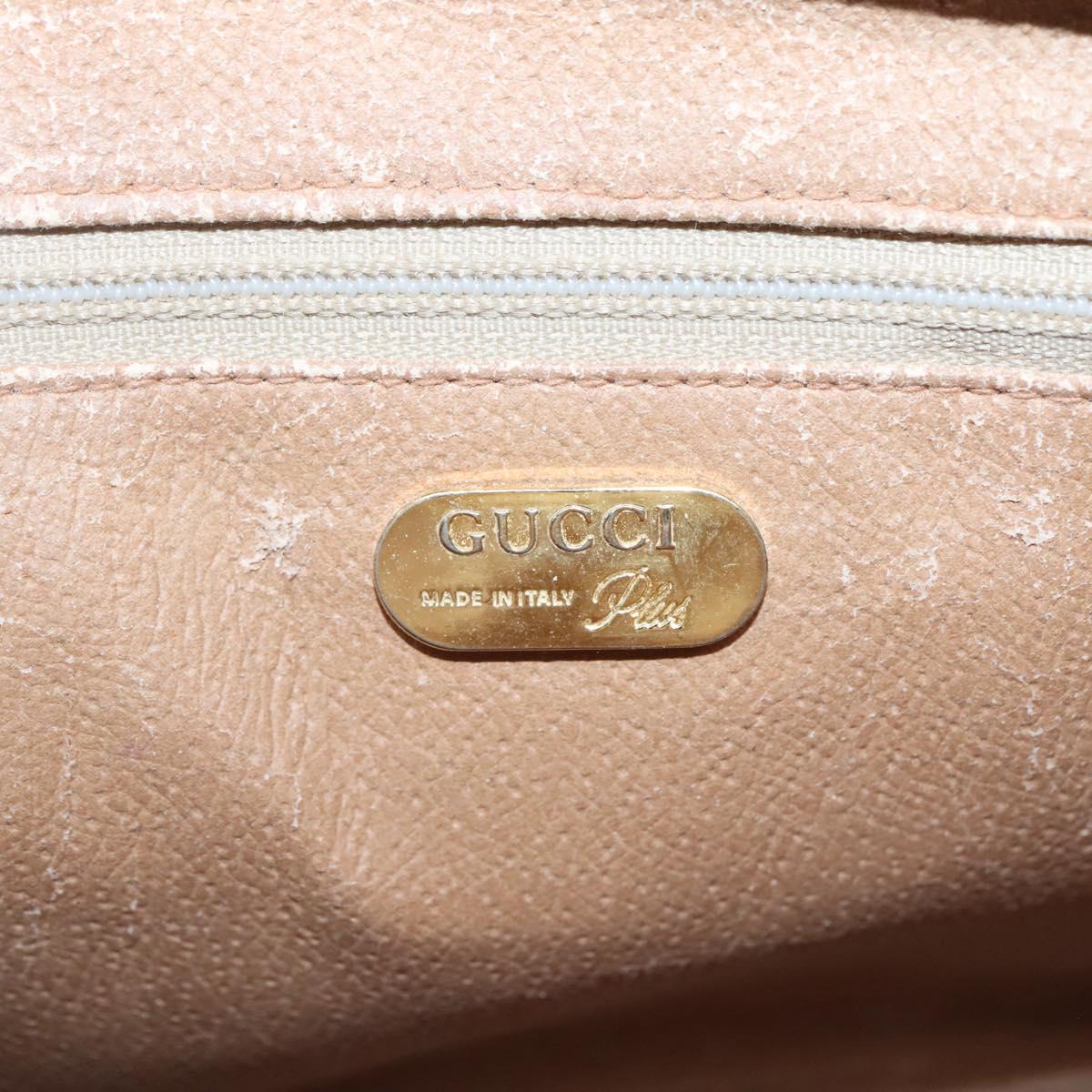 GUCCI GG Plus Supreme Clutch Bag PVC Beige Gold Auth 131128