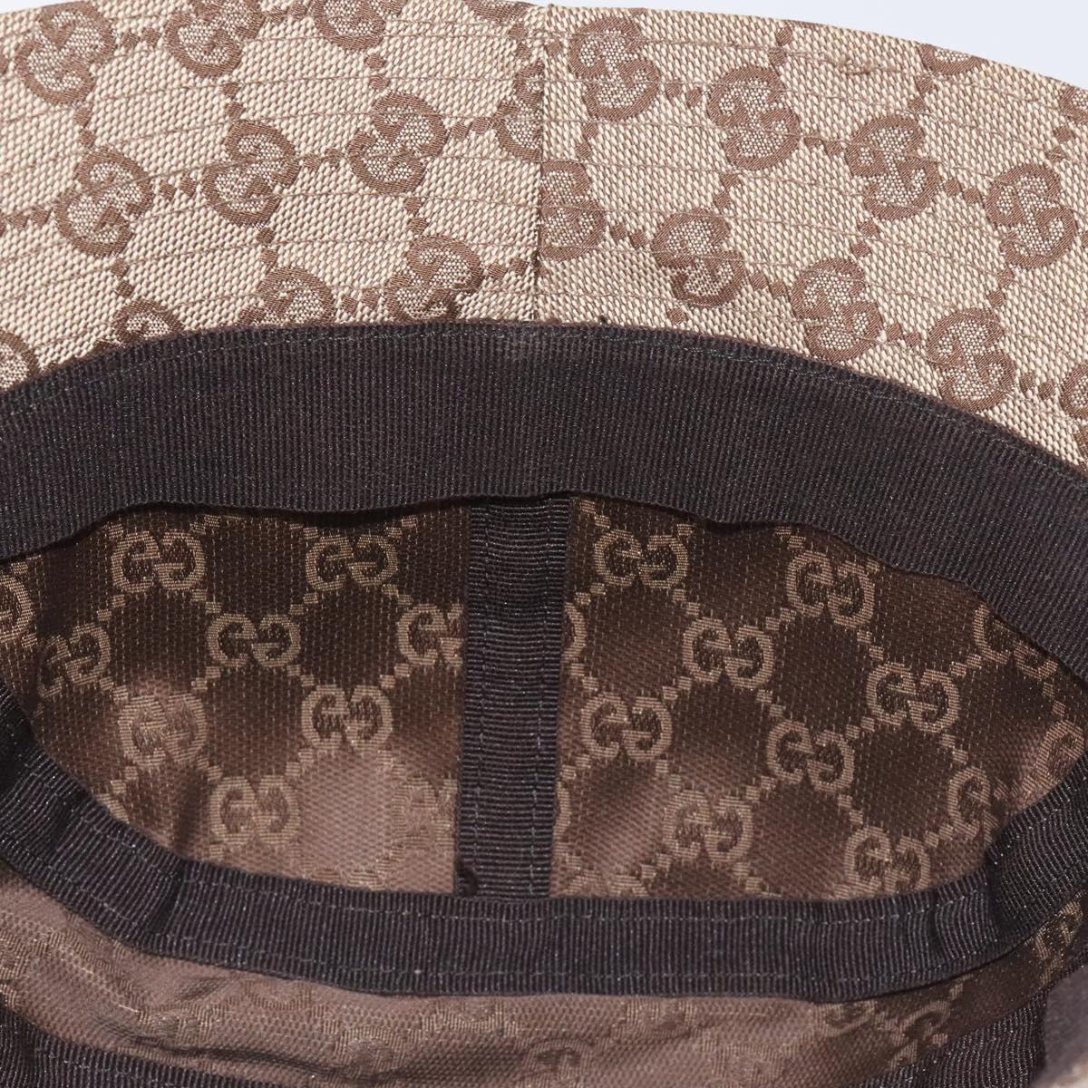 GUCCI GG Canvas Bucket Hat L Beige Auth 131132