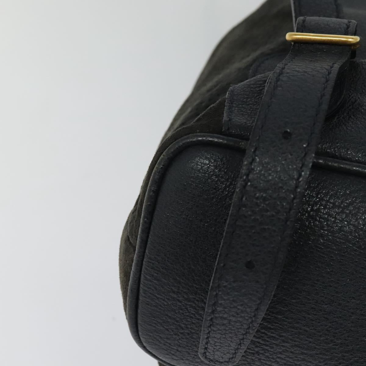 GUCCI Bamboo Backpack Suede Black Gold 003 2058 0016 Auth 131139