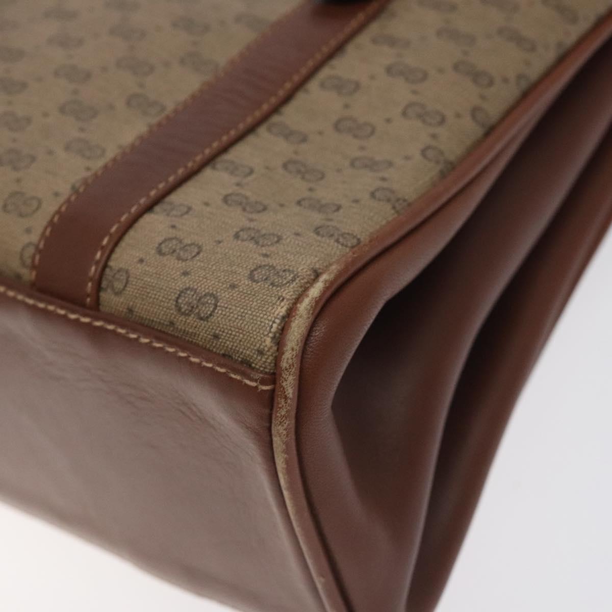 GUCCI Micro GG Supreme Hand Bag PVC Beige Gold 000 46 4857 Auth 131143