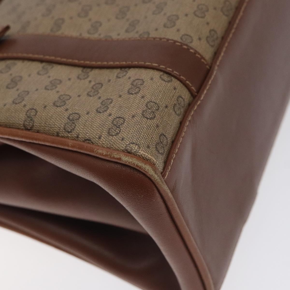 GUCCI Micro GG Supreme Hand Bag PVC Beige Gold 000 46 4857 Auth 131143