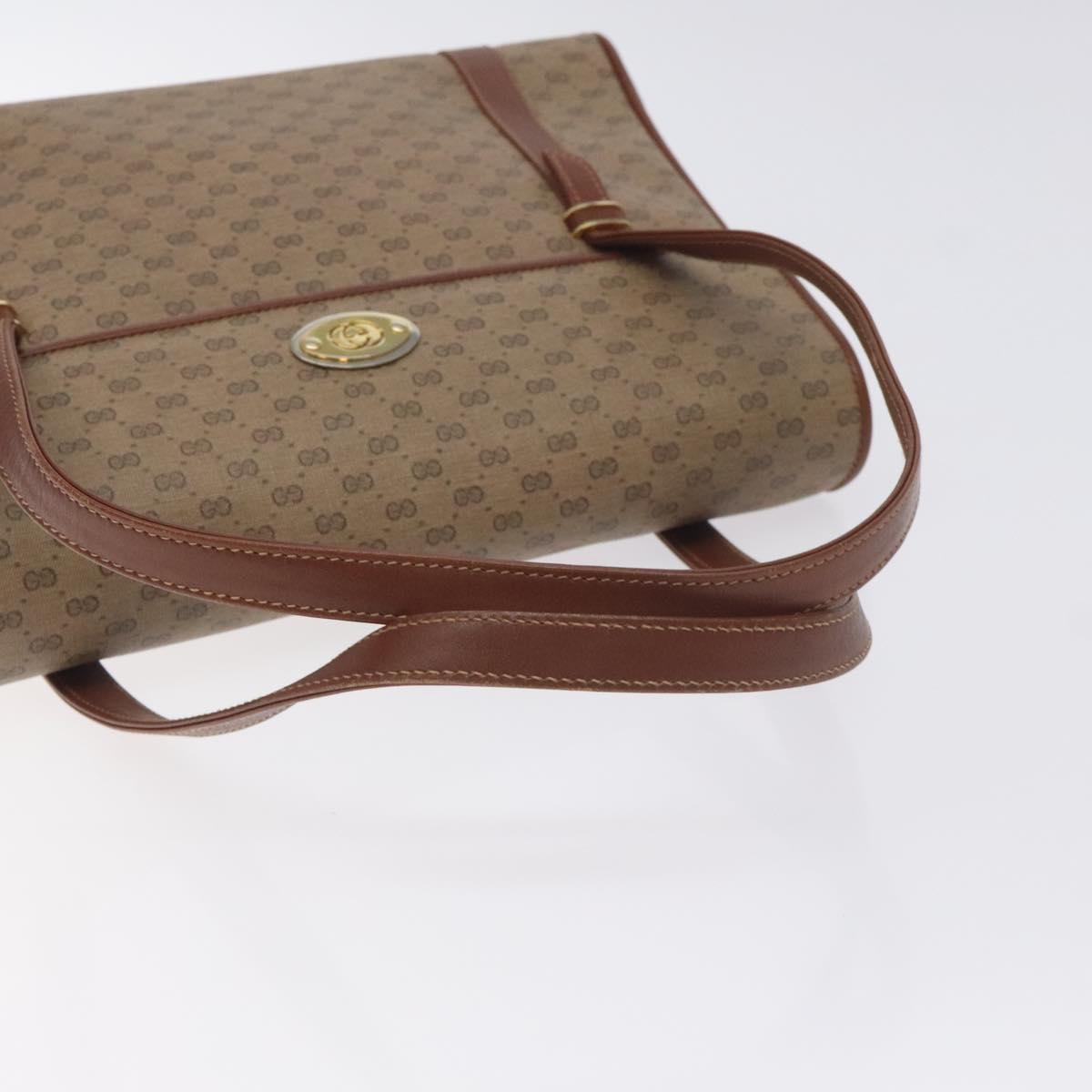 GUCCI Micro GG Supreme Hand Bag PVC Beige Gold 000 46 4857 Auth 131143