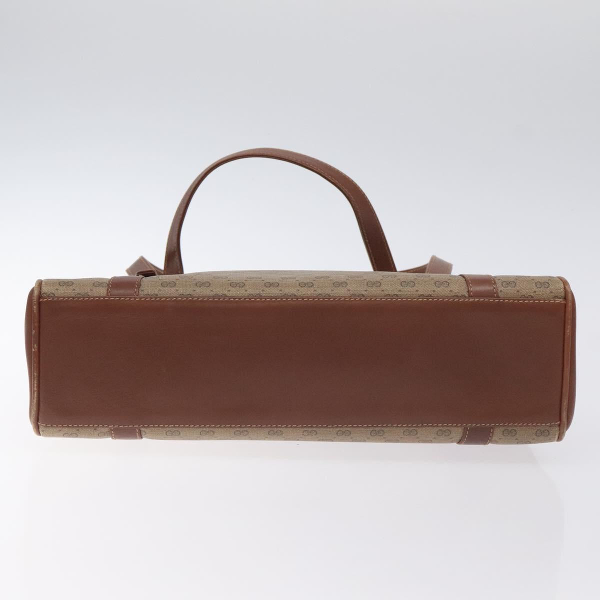 GUCCI Micro GG Supreme Hand Bag PVC Beige Gold 000 46 4857 Auth 131143