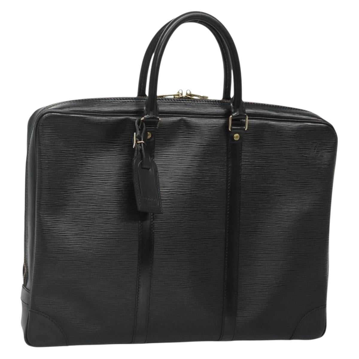 LOUIS VUITTON Epi Porte Documents Voyage Business Bag Black M54472 Auth 131145