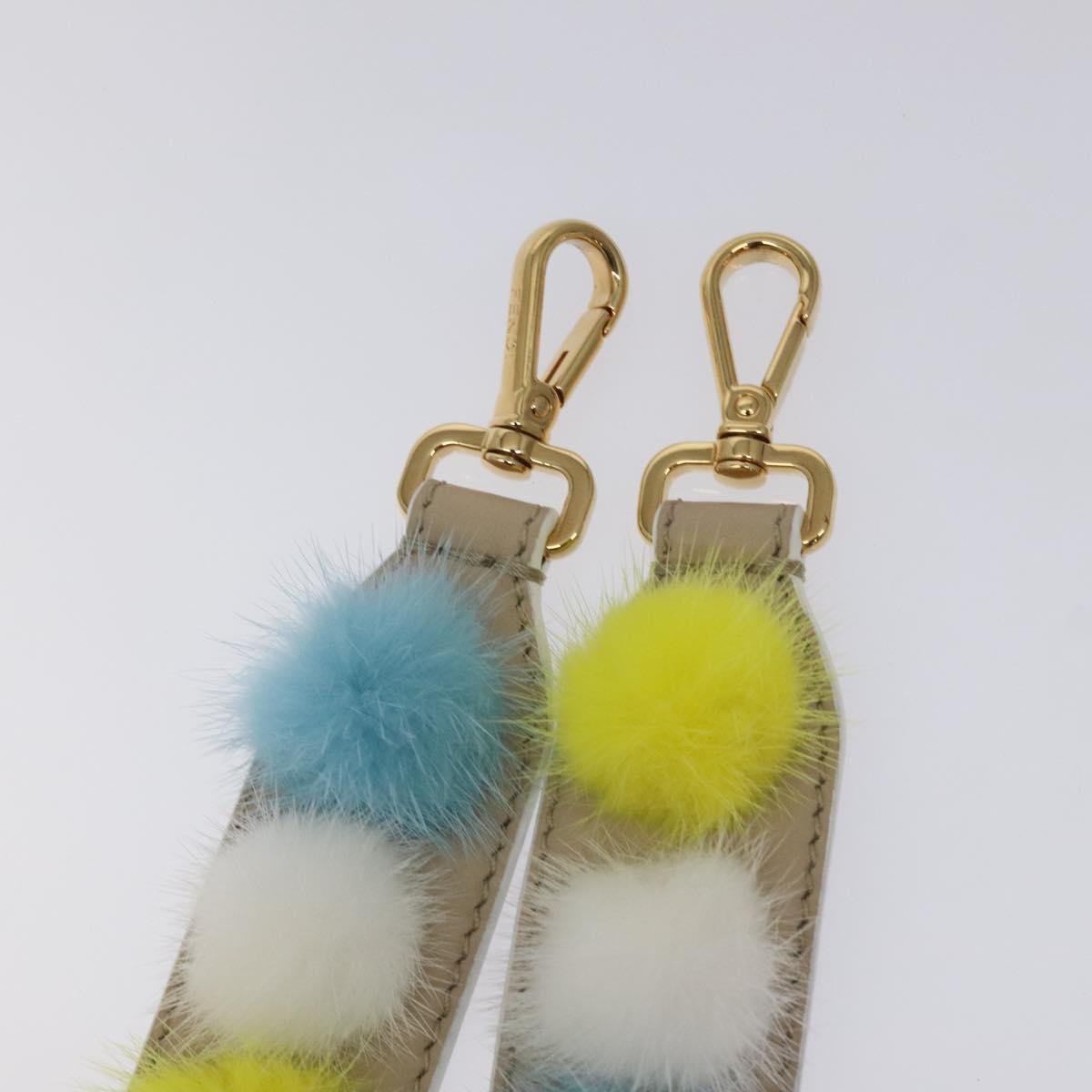 FENDI Shoulder Strap Leather Multicolor Auth 131152