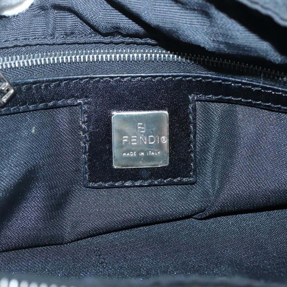 FENDI Zucca Canvas Hand Bag Black Silver Auth 131157