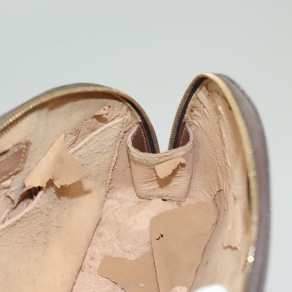 LOUIS VUITTON Monogram Trousse Demi Ronde Cosmetic Pouch M47520 LV Auth 131163