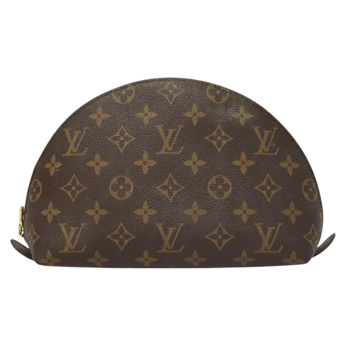 LOUIS VUITTON Monogram Trousse Demi Ronde Cosmetic Pouch M47520 LV Auth 131163