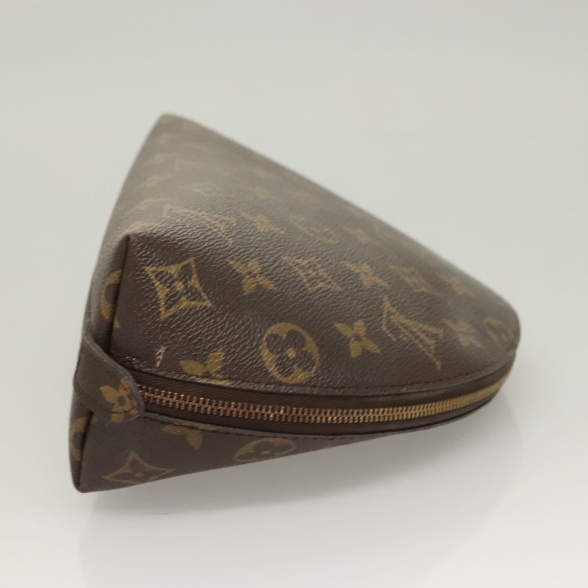 LOUIS VUITTON Monogram Trousse Demi Ronde Cosmetic Pouch M47520 LV Auth 131163