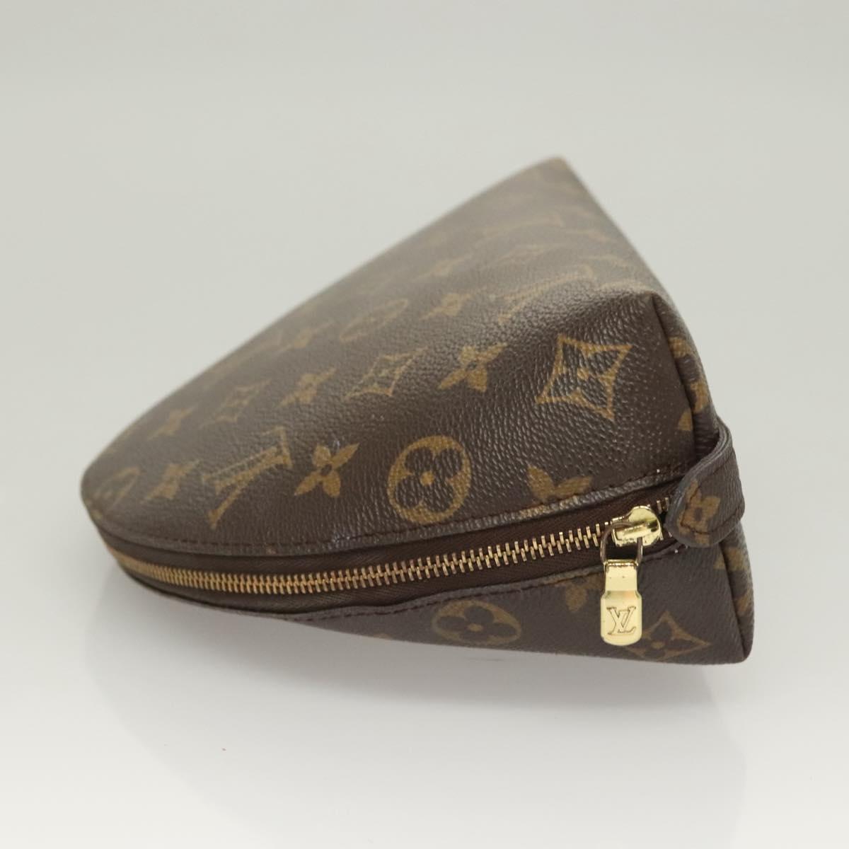 LOUIS VUITTON Monogram Trousse Demi Ronde Cosmetic Pouch M47520 LV Auth 131163