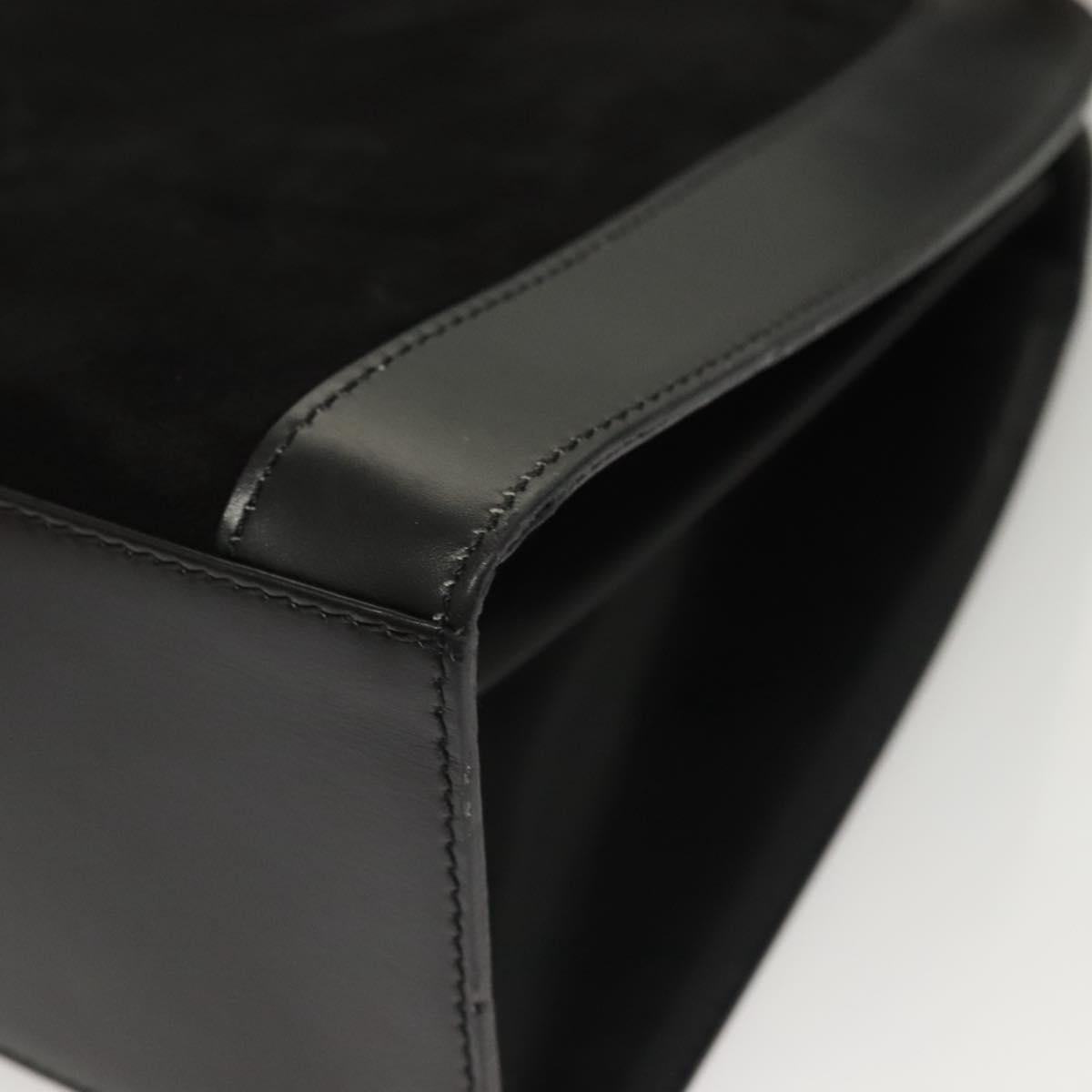 CELINE Shoulder Bag Suede Black Gold Auth 131184