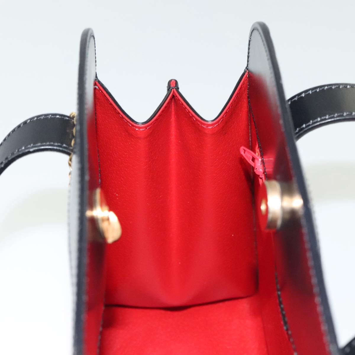 CELINE Shoulder Bag Suede Black Gold Auth 131184