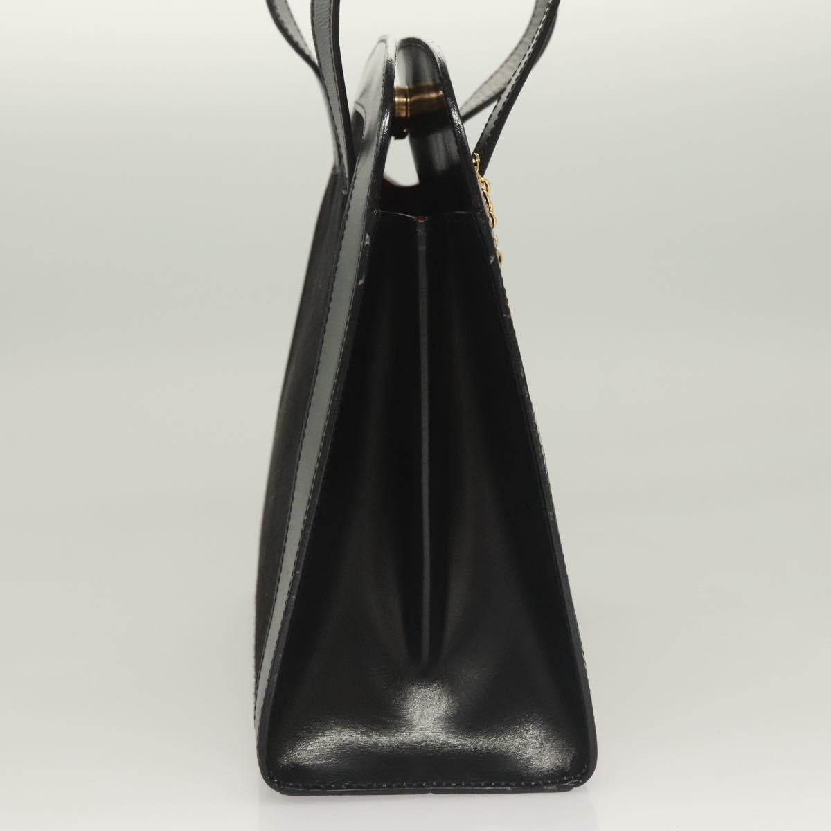 CELINE Shoulder Bag Suede Black Gold Auth 131184