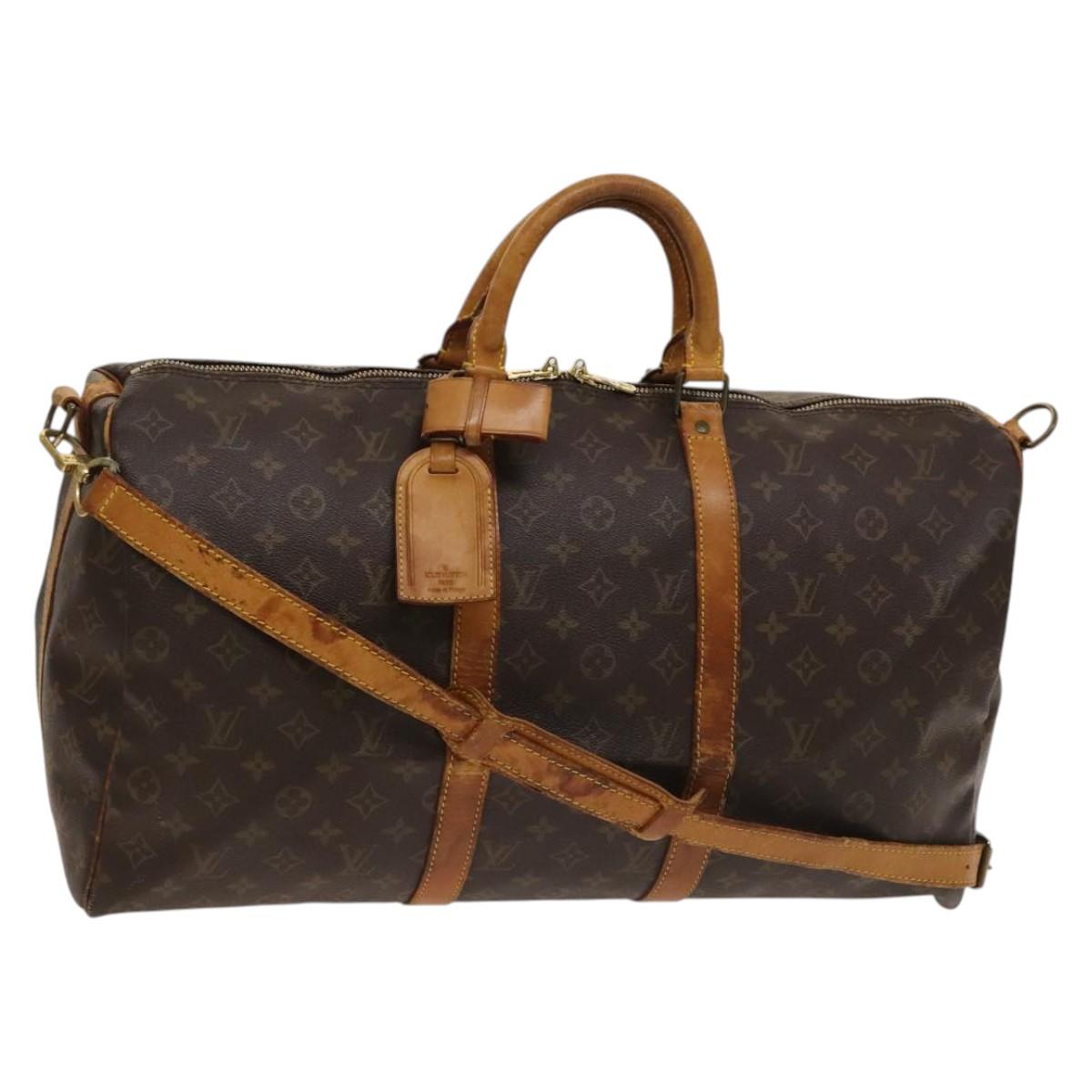 LOUIS VUITTON Monogram Keepall Bandouliere 50 Boston Bag M41416 LV Auth 131192