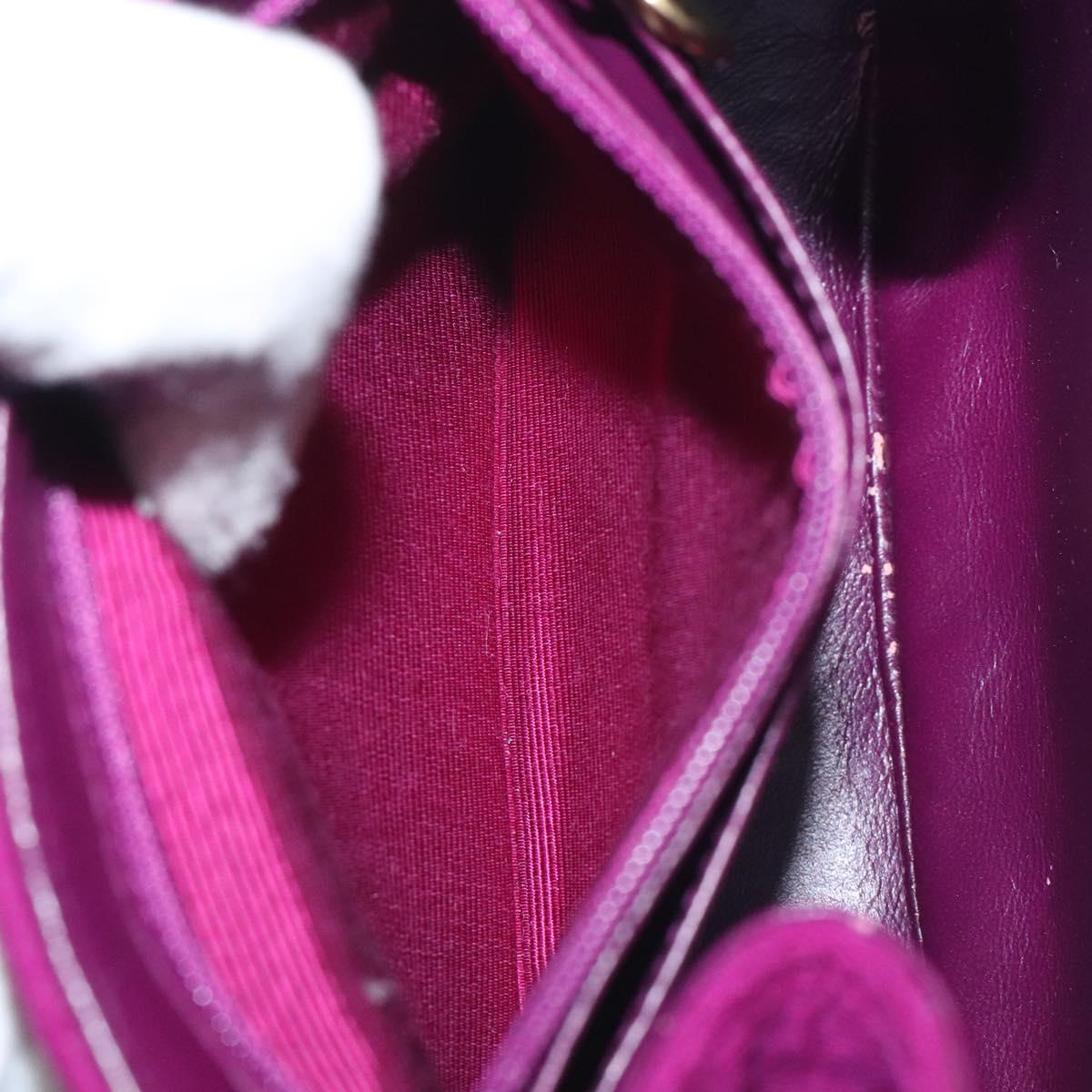 CHANEL Matelasse Hand Bag cotton Purple Gold CC Auth 131194