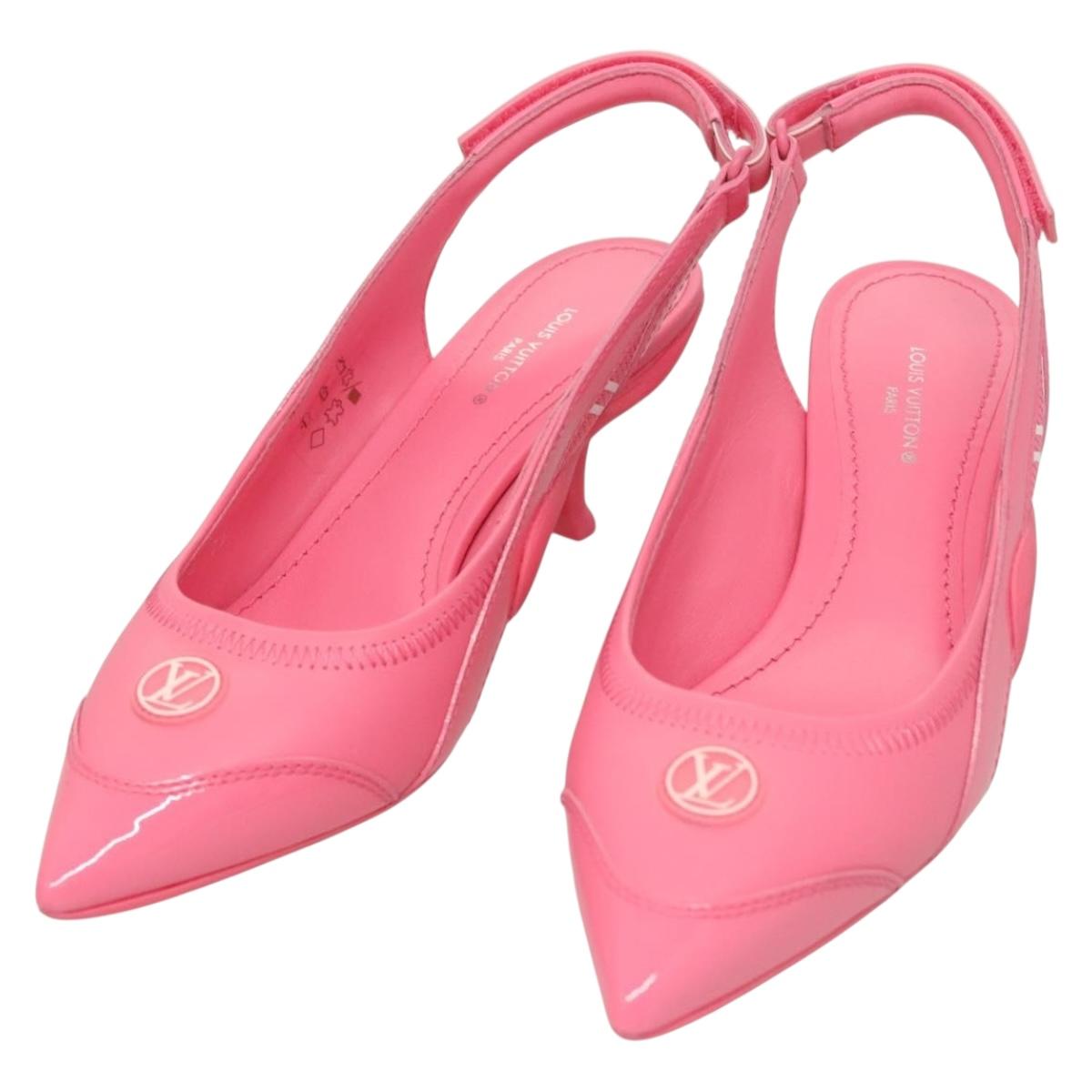 LOUIS VUITTON High Heels Pumps Leather Pink CC Auth 131198