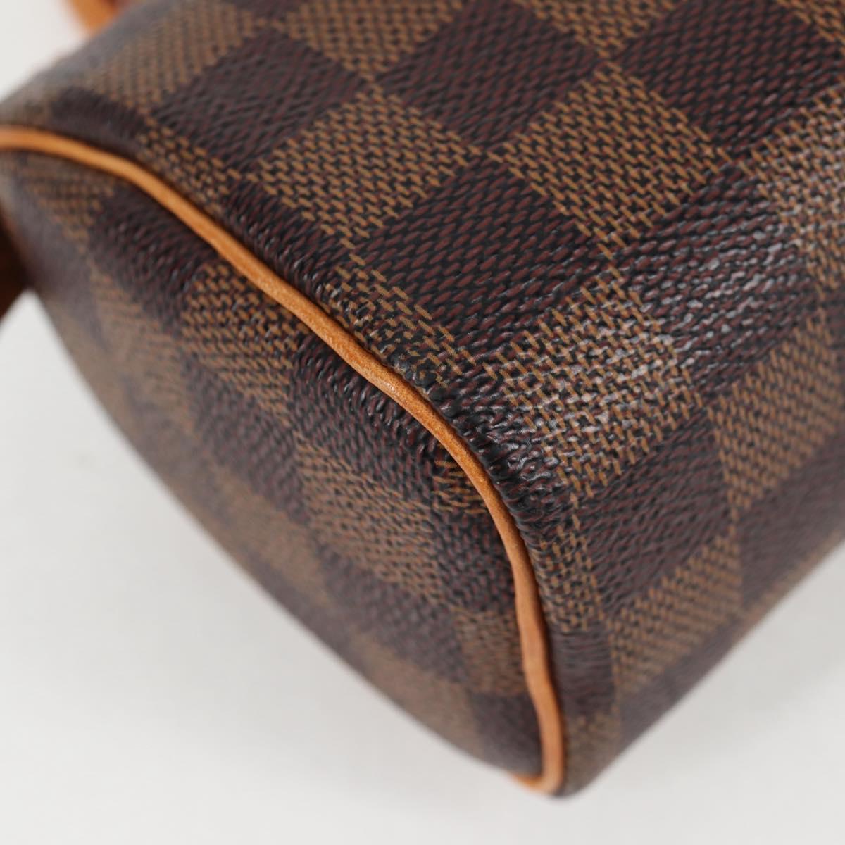 LOUIS VUITTON Damier Ebene Mini Speedy Hand Bag SPO N41536 LV Auth 131209V