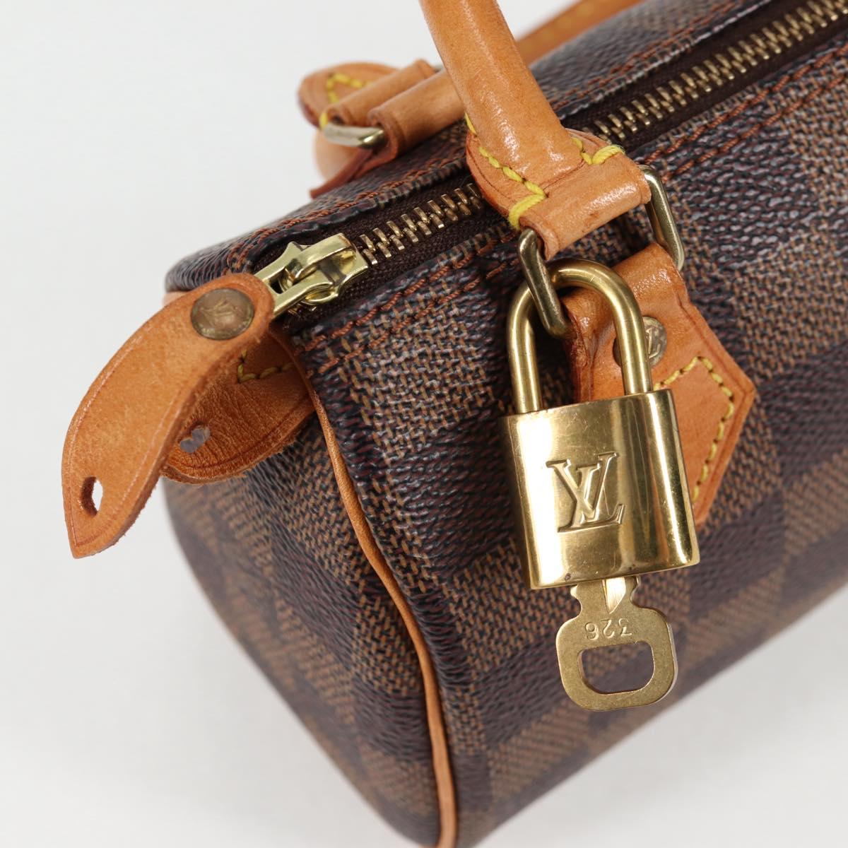 LOUIS VUITTON Damier Ebene Mini Speedy Hand Bag SPO N41536 LV Auth 131209V