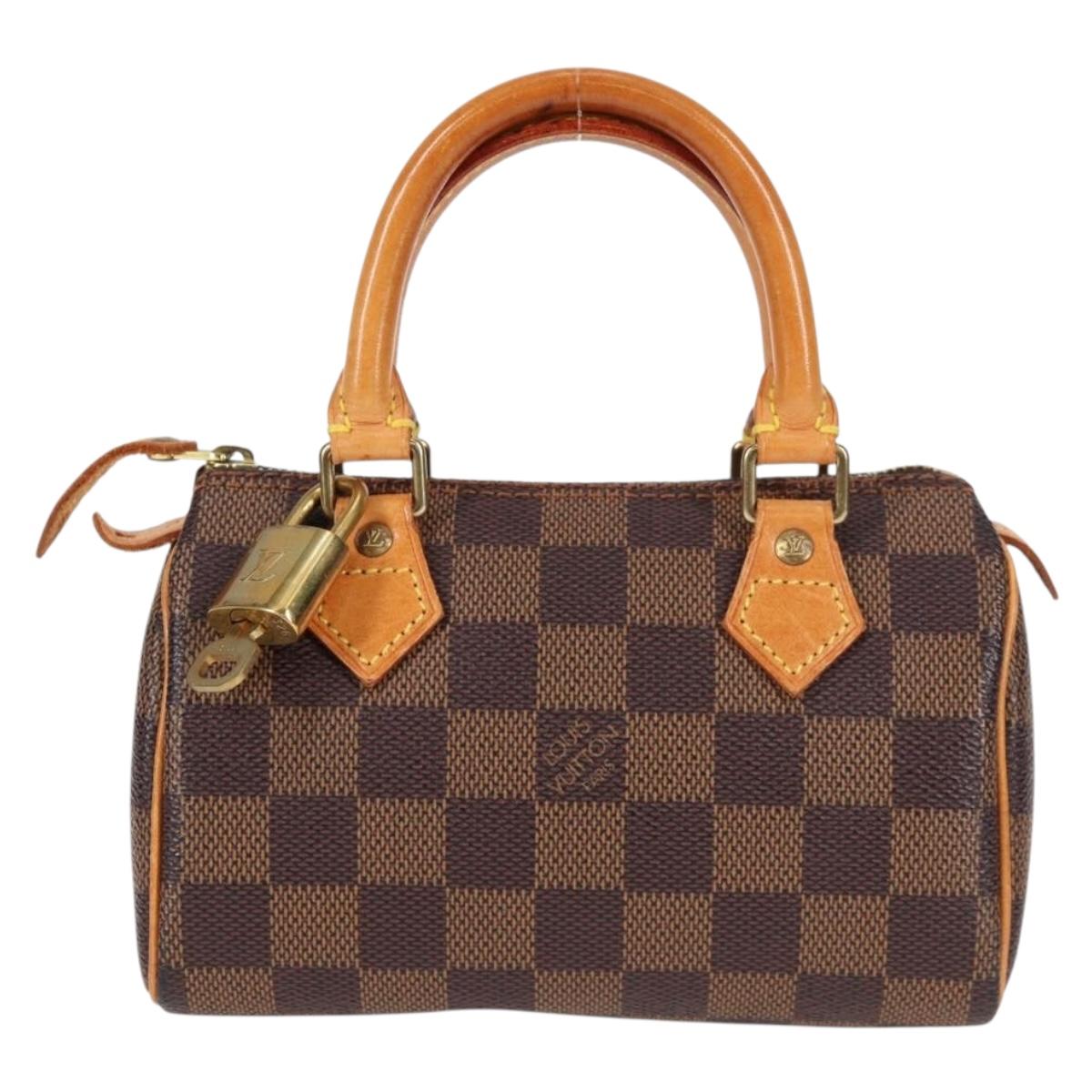 LOUIS VUITTON Damier Ebene Mini Speedy Hand Bag SPO N41536 LV Auth 131209V