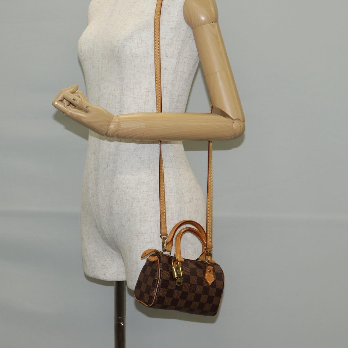 LOUIS VUITTON Damier Ebene Mini Speedy Hand Bag SPO N41536 LV Auth 131209V