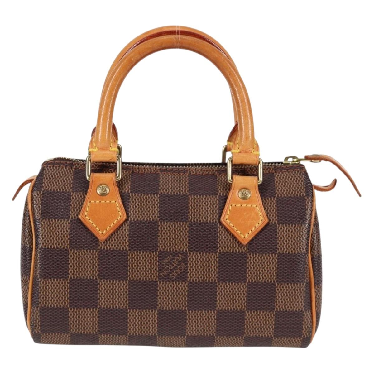 LOUIS VUITTON Damier Ebene Mini Speedy Hand Bag SPO N41536 LV Auth 131209V