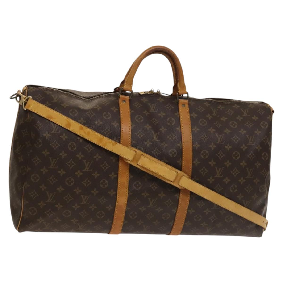 LOUIS VUITTON Monogram Keepall Bandouliere 60 Boston Bag M41412 LV Auth 131230