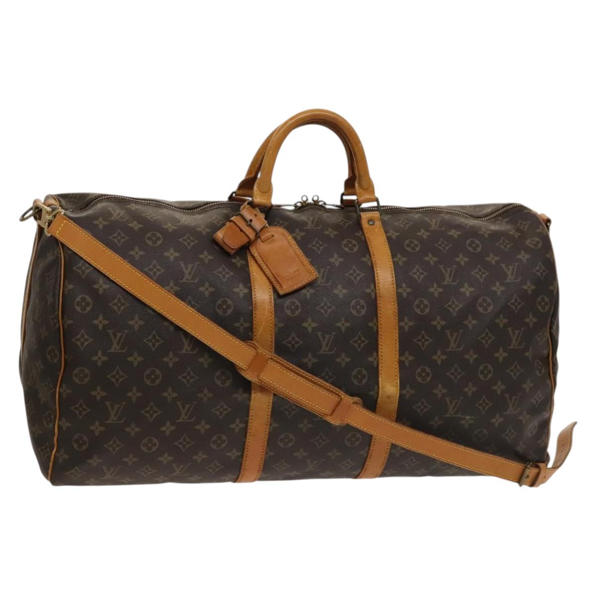 LOUIS VUITTON Monogram Keepall Bandouliere 60 Boston Bag M41412 LV Auth 131248