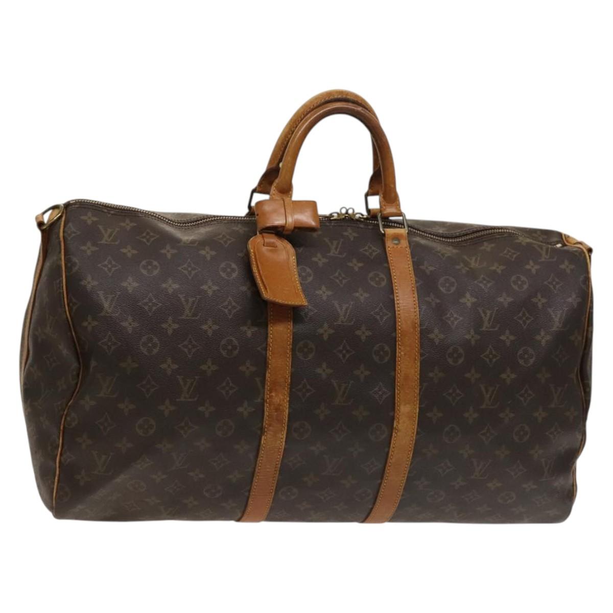 LOUIS VUITTON Monogram Keepall Bandouliere 55 Boston Bag M41414 LV Auth 131266