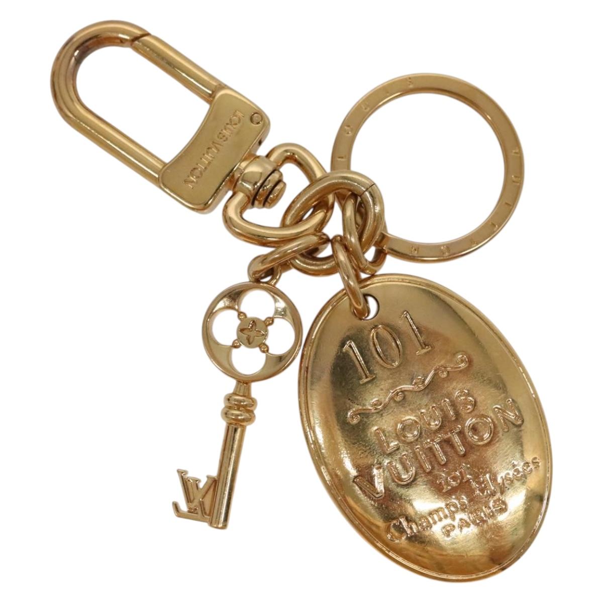 LOUIS VUITTON Porte Cles Maison Key Holder metal Gold M65086 LV Auth 131281
