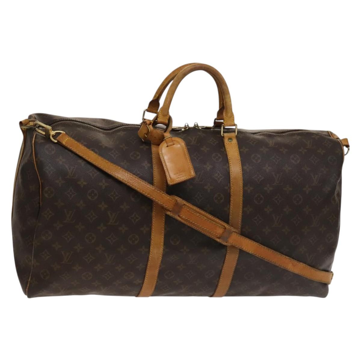 LOUIS VUITTON Monogram Keepall Bandouliere 60 Boston Bag M41412 LV Auth 131291