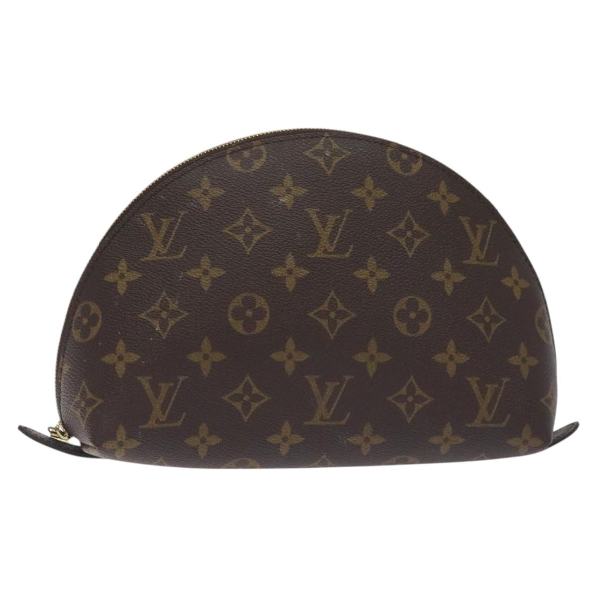 LOUIS VUITTON Monogram Trousse Demi Ronde Cosmetic Pouch M47520 LV Auth 131304