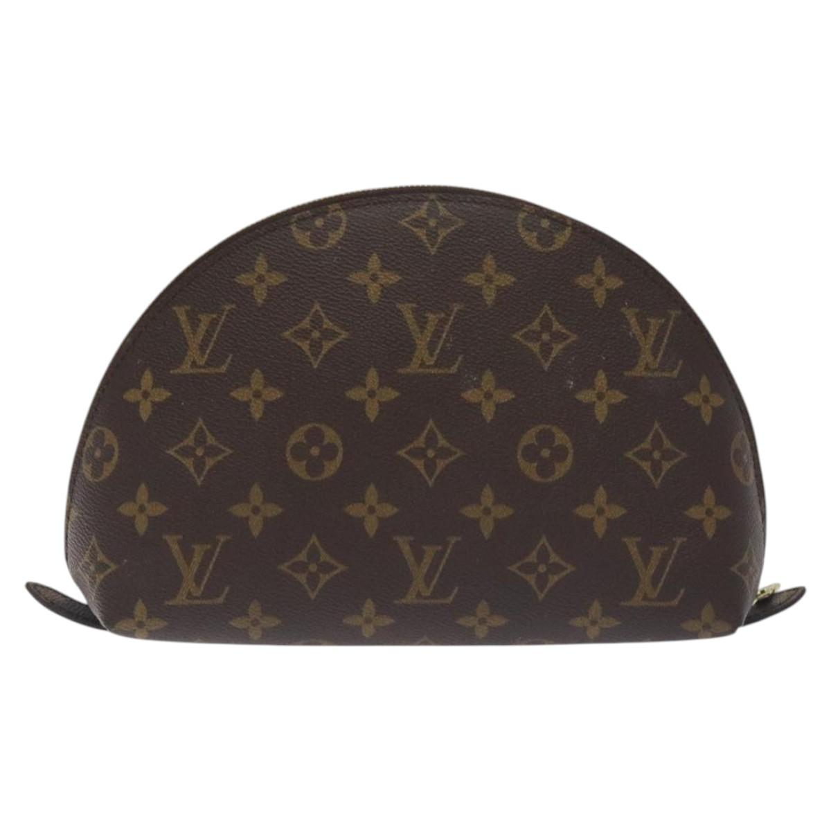 LOUIS VUITTON Monogram Trousse Demi Ronde Cosmetic Pouch M47520 LV Auth 131304