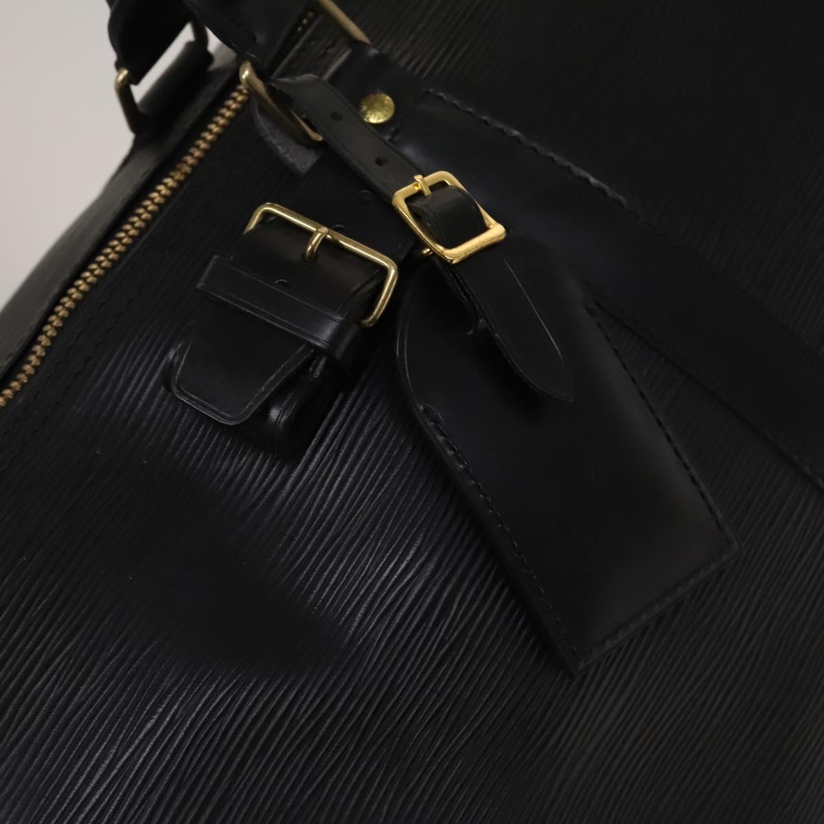LOUIS VUITTON Epi Keepall 55 Boston Bag Noir Black M42952 LV Auth 131324
