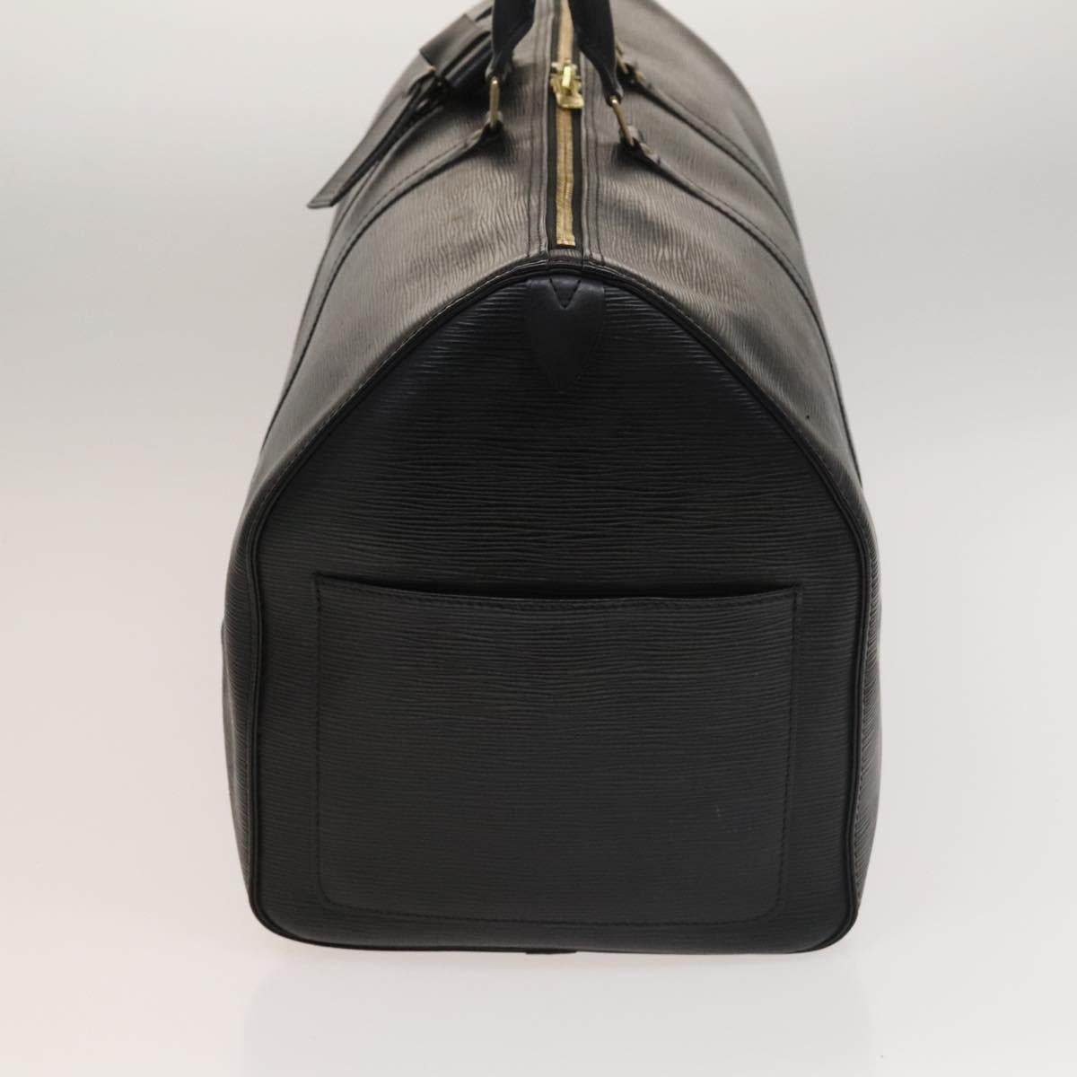 LOUIS VUITTON Epi Keepall 55 Boston Bag Noir Black M42952 LV Auth 131324