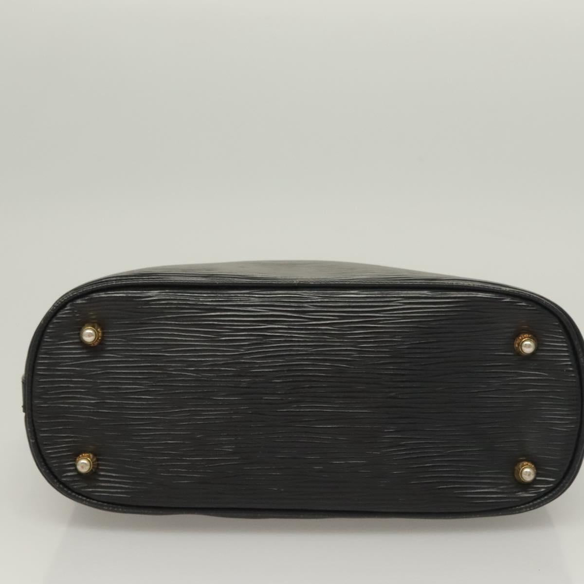 FENDI Hand Bag Leather 2way Black Gold Auth 131367