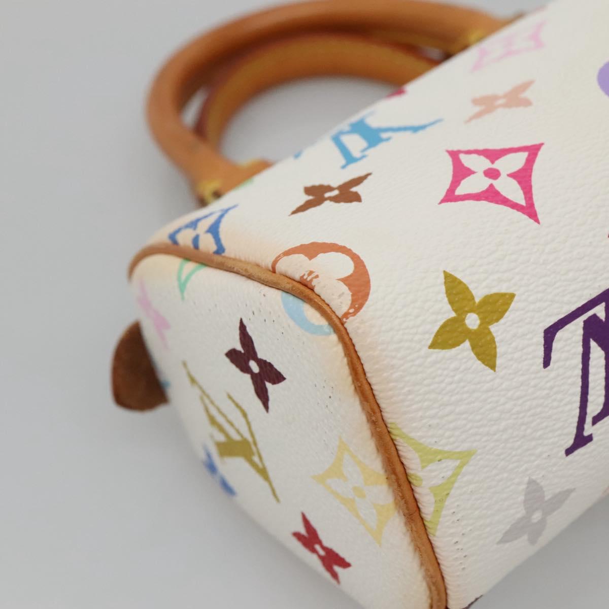 LOUIS VUITTON Monogram Multicolor Mini Speedy Hand Bag White M92645 Auth 131386V