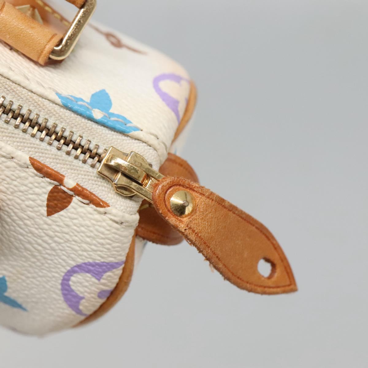 LOUIS VUITTON Monogram Multicolor Mini Speedy Hand Bag White M92645 Auth 131386V