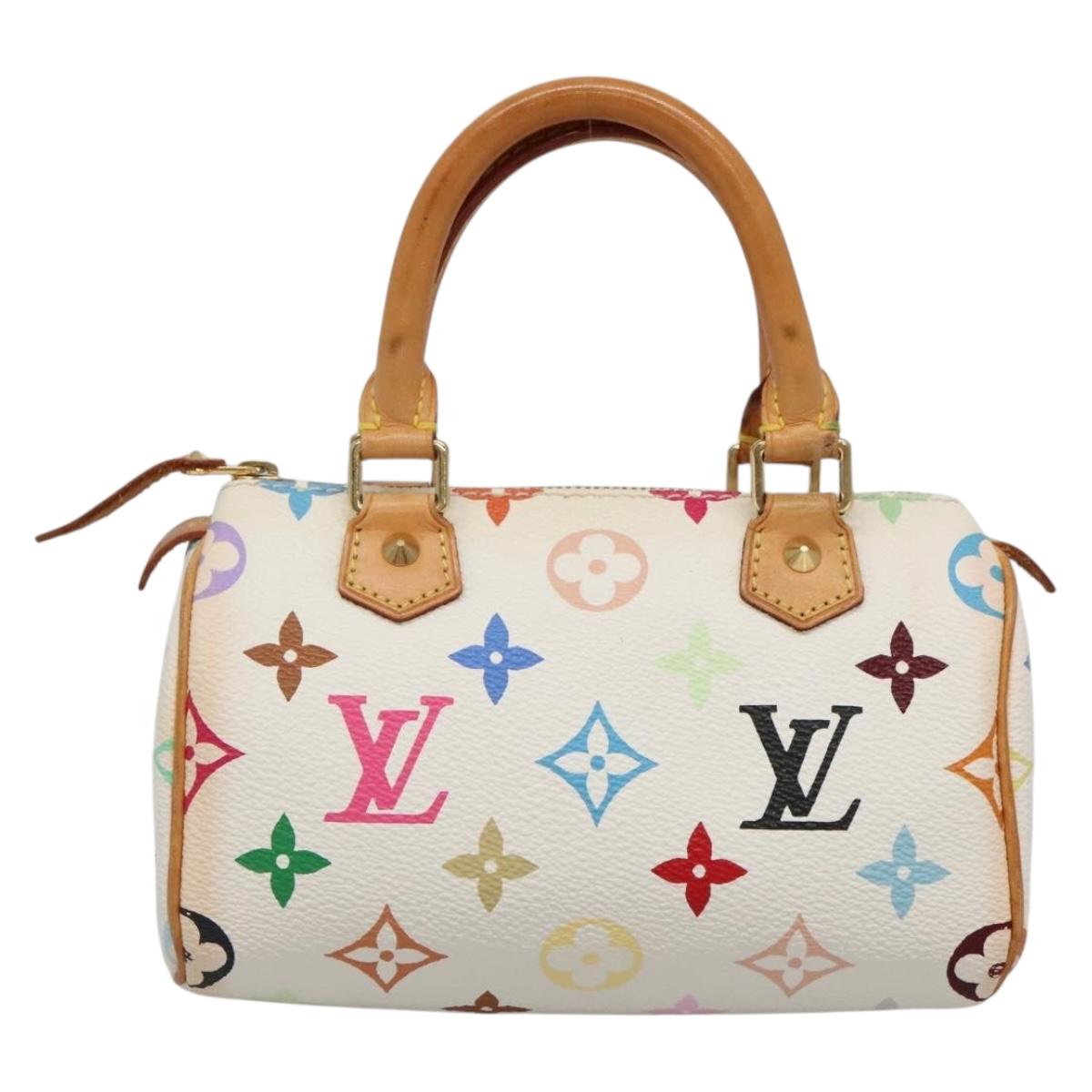 LOUIS VUITTON Monogram Multicolor Mini Speedy Hand Bag White M92645 Auth 131386V